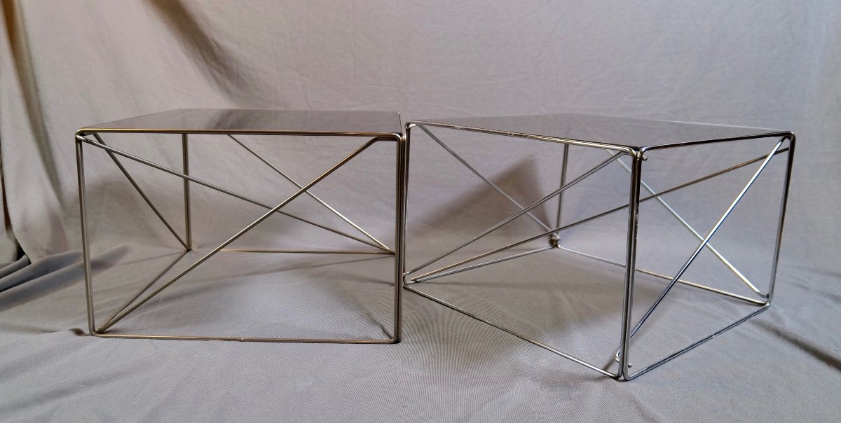 Pair Of "isosceles" Side Tables By Max Sauze - Design -photo-3