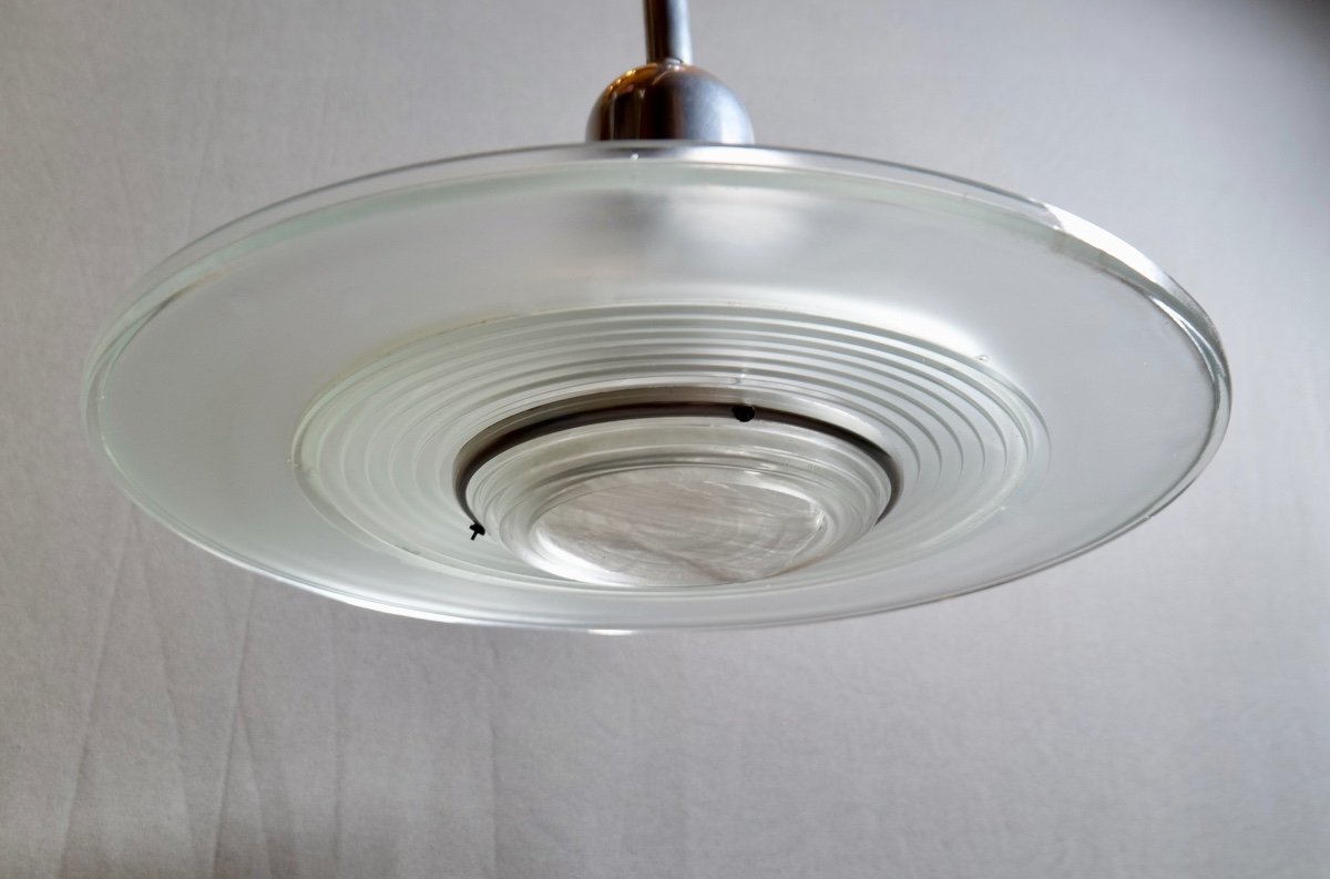 Holophane Large Model Pendant Lamp - Glass - 1960s-photo-3