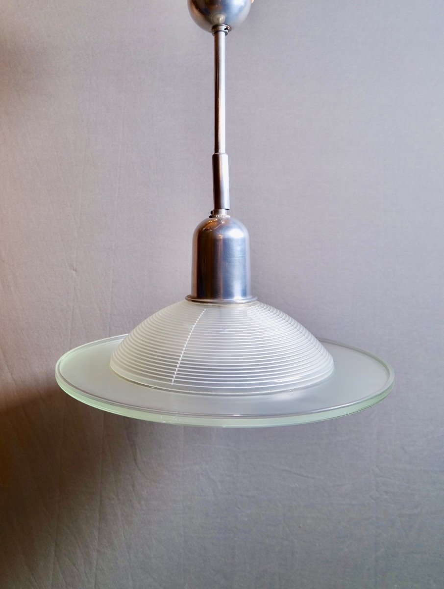 Holophane Large Model Pendant Lamp - Glass - 1960s
