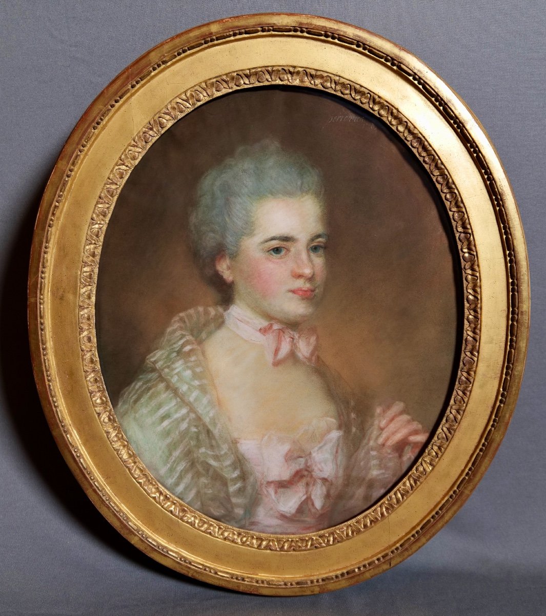 Pastel By Jean-baptiste Perronneau (1715 - 1783) "portrait Of Mademoiselle Boyetat De Boissy"