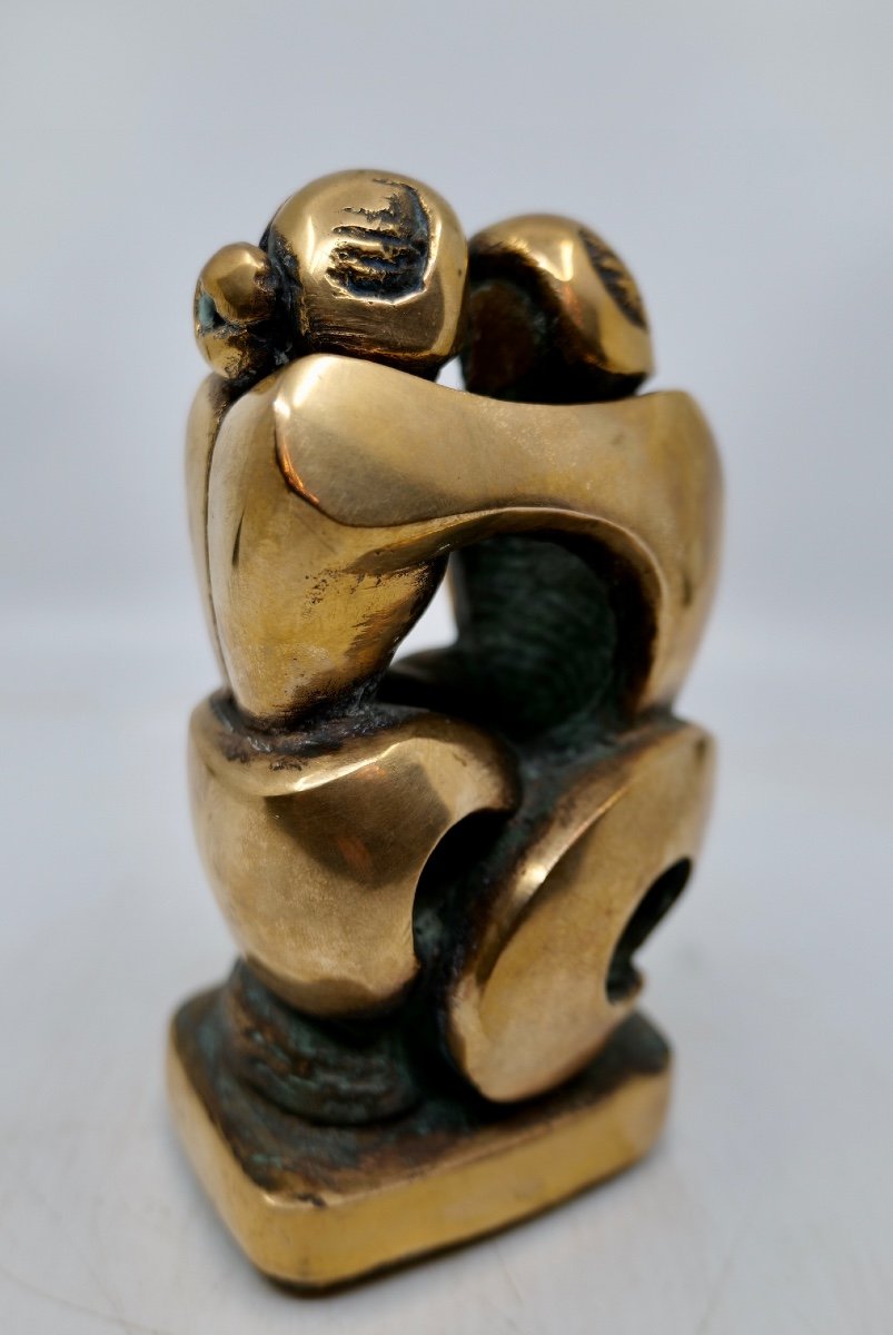 Bronze Sculpture By Domenico Colanzi (born 1944) "intertwined Couple" - Italy -photo-2