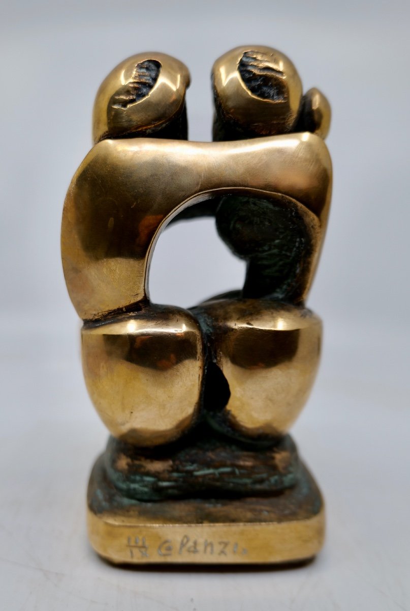 Bronze Sculpture By Domenico Colanzi (born 1944) "intertwined Couple" - Italy -photo-4