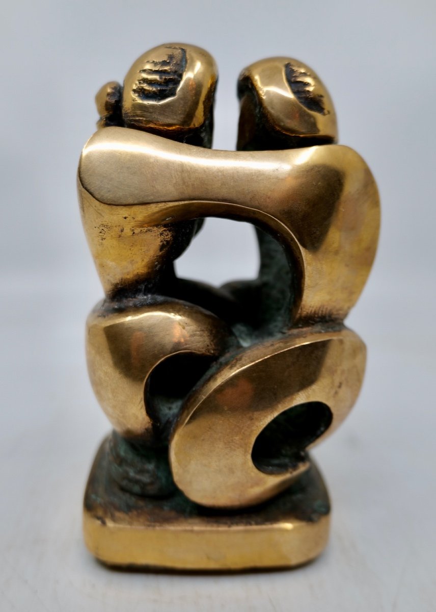 Bronze Sculpture By Domenico Colanzi (born 1944) "intertwined Couple" - Italy 