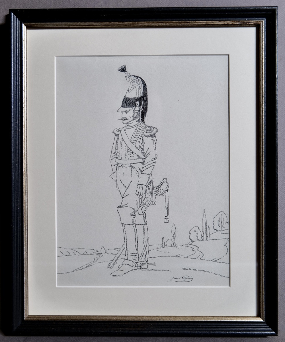 Léo Schnug (1878 - 1933) "cuirassier" Ink - Alsace