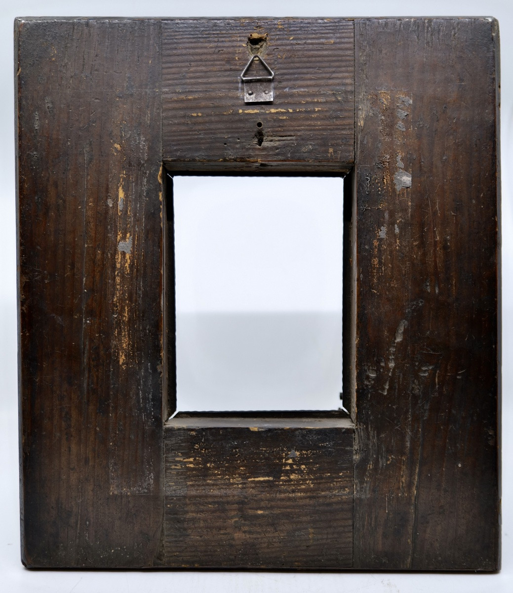 Dutch Frame In Blackened Guilloché Wood - 17th Century Period-photo-4