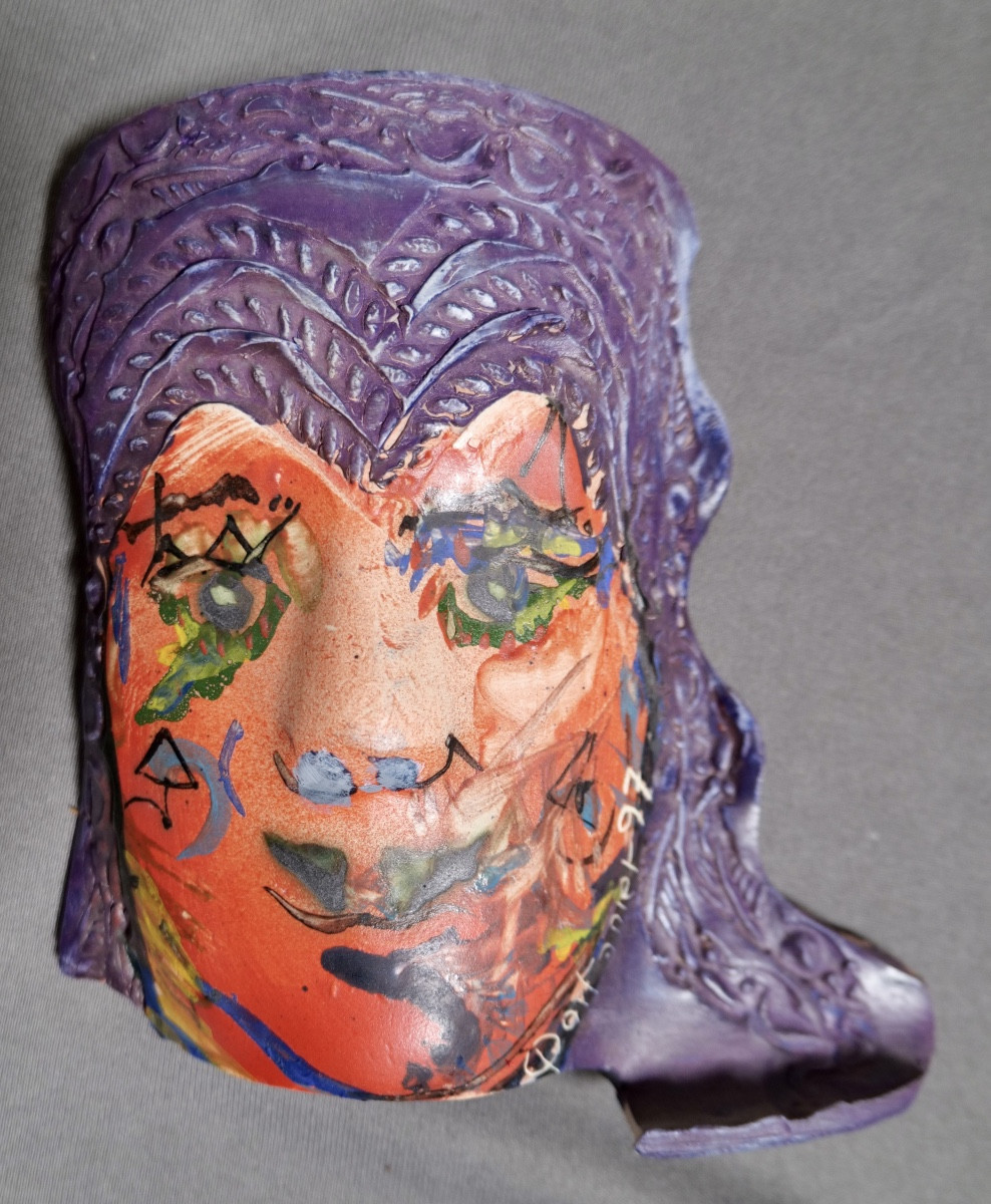 Gilbert Portanier - Venetian Style Mask In Red And Purple - Vallauris And Cannes