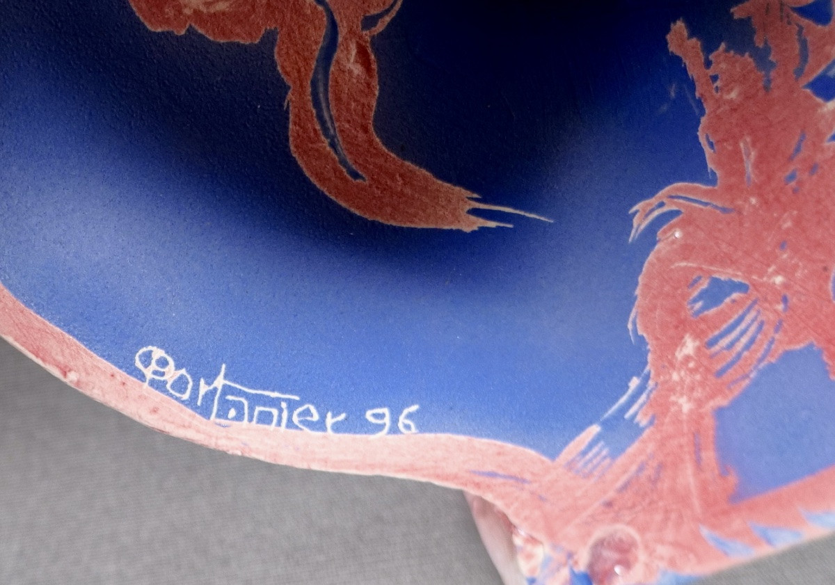Gilbert PORTANIER - Masque bleu à contour rose - Vallauris - Cannes-photo-3