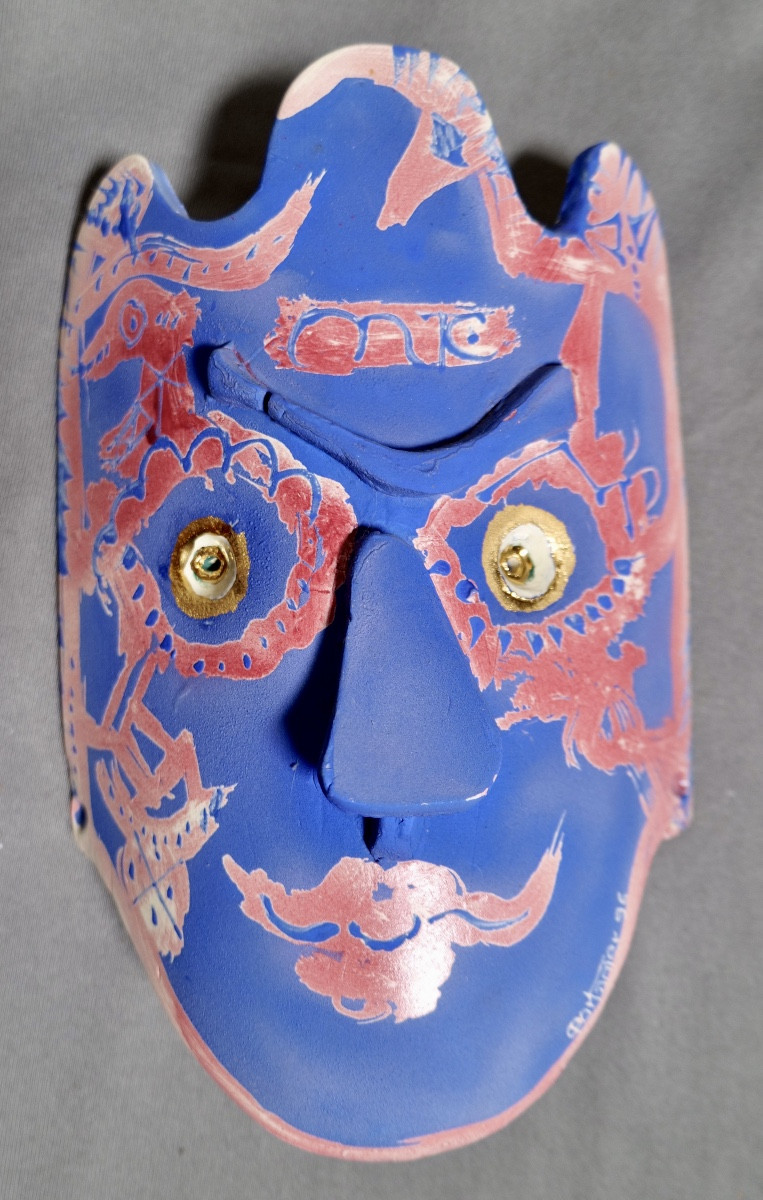 Gilbert PORTANIER - Masque bleu à contour rose - Vallauris - Cannes