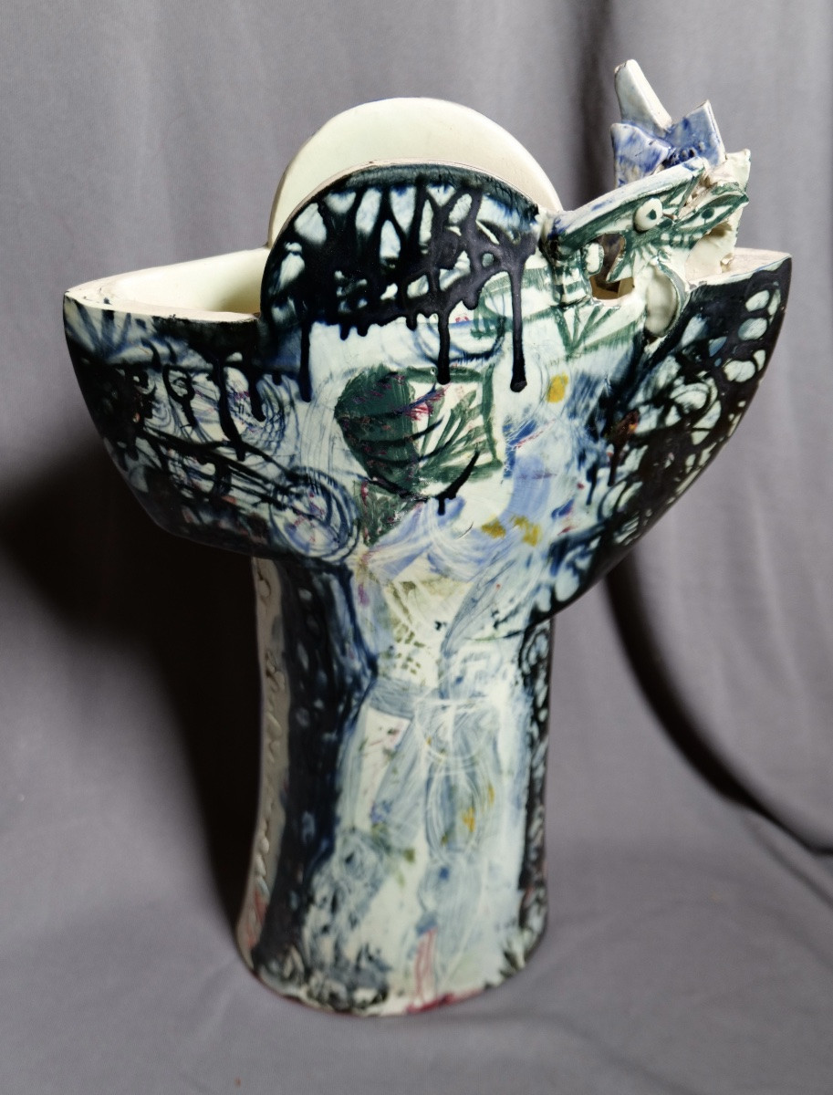 Gilbert PORTANIER - Très grand vase de forme libre  - Vallauris - Cannes -photo-2