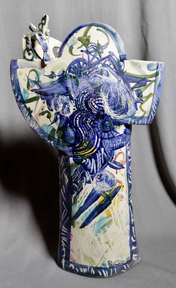 Gilbert PORTANIER - Très grand vase de forme libre  - Vallauris - Cannes 