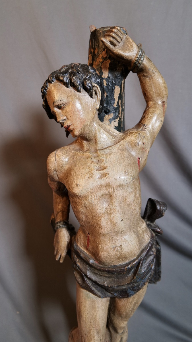 Sculpture "Saint Sébastien" atelier flamand XVIIe siècle-photo-2