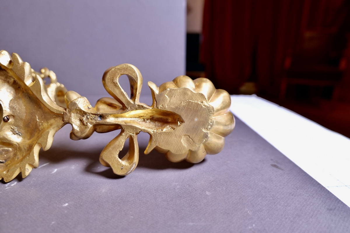 Grande applique avec un "Putto" Napoléon III en bronze doré - Fin XIXe siècle-photo-1