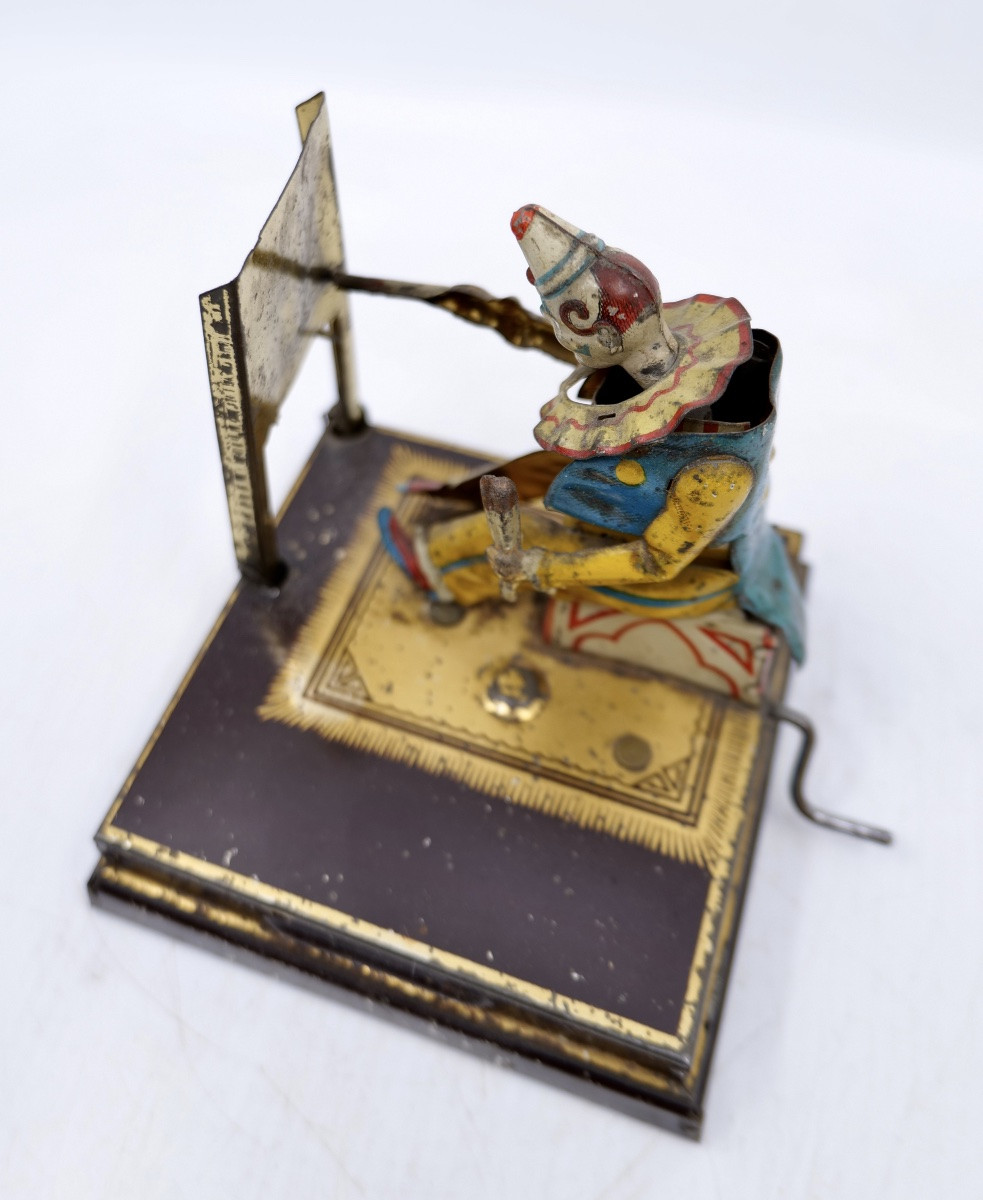 Philip Vielmetter - The Drawing Clown - Mechanical Toy, Germany Circa 1900 (painting Clown) -photo-3
