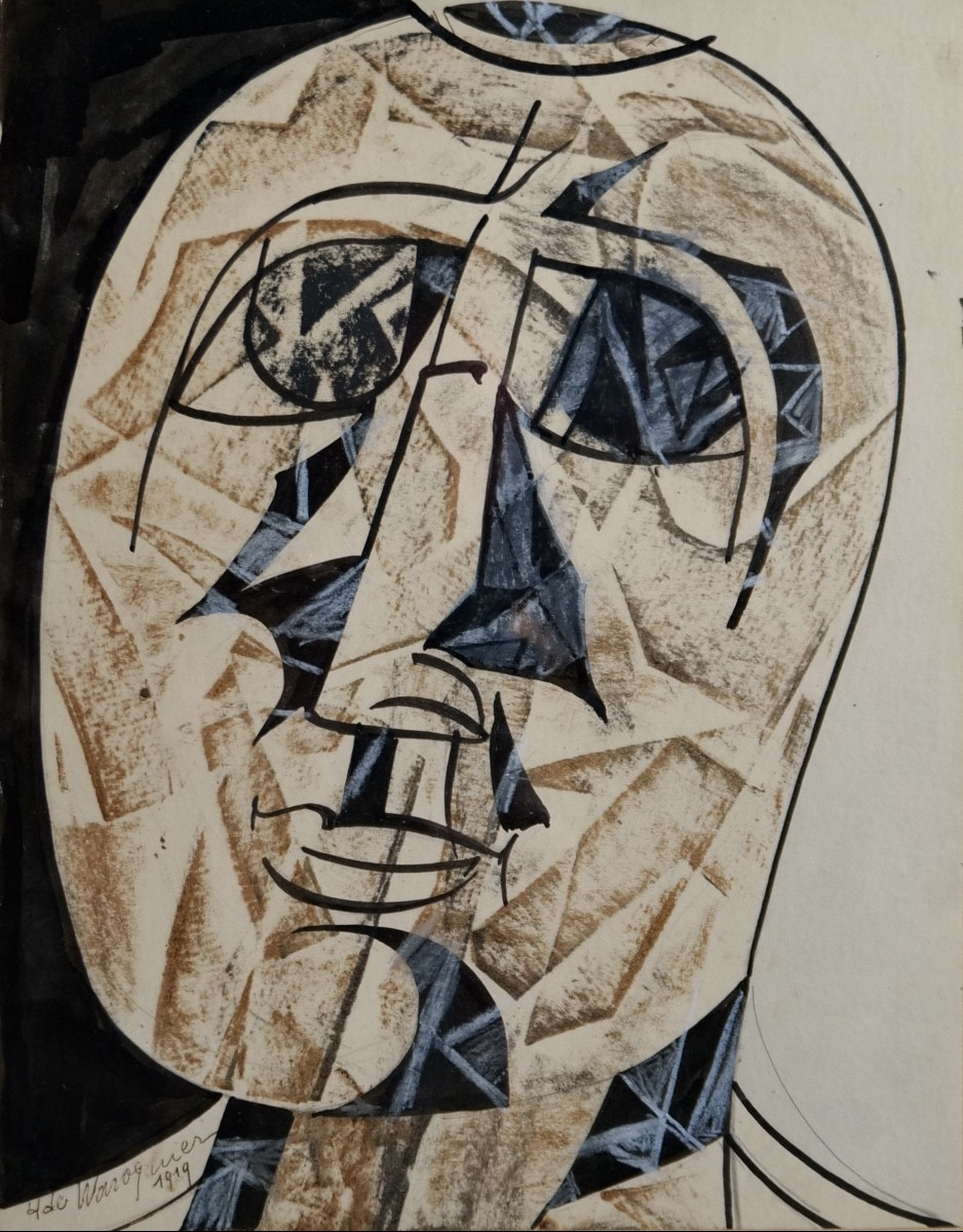 Henry De Waroquier (1881- 1970) Portrait Od A Man - 1919