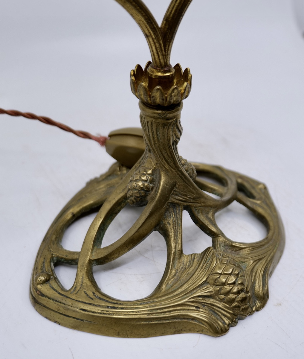 Emile Gallé (1846 - 1904) - Pine Cone Table Lamp - Nancy - Art Nouveau-photo-1