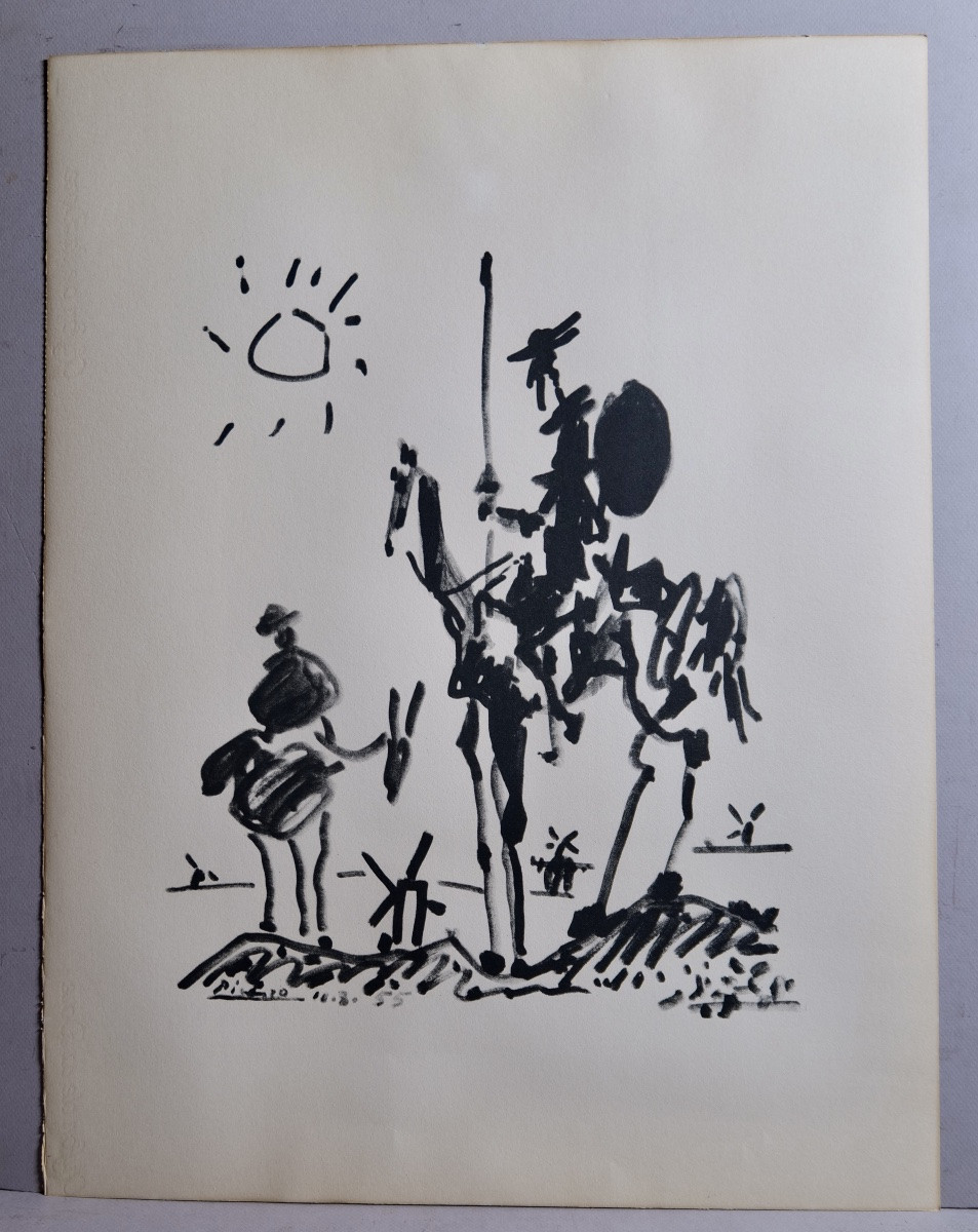 Pablo PICASSO "Don Quichotte et Sancho panza"  lithographie-photo-2