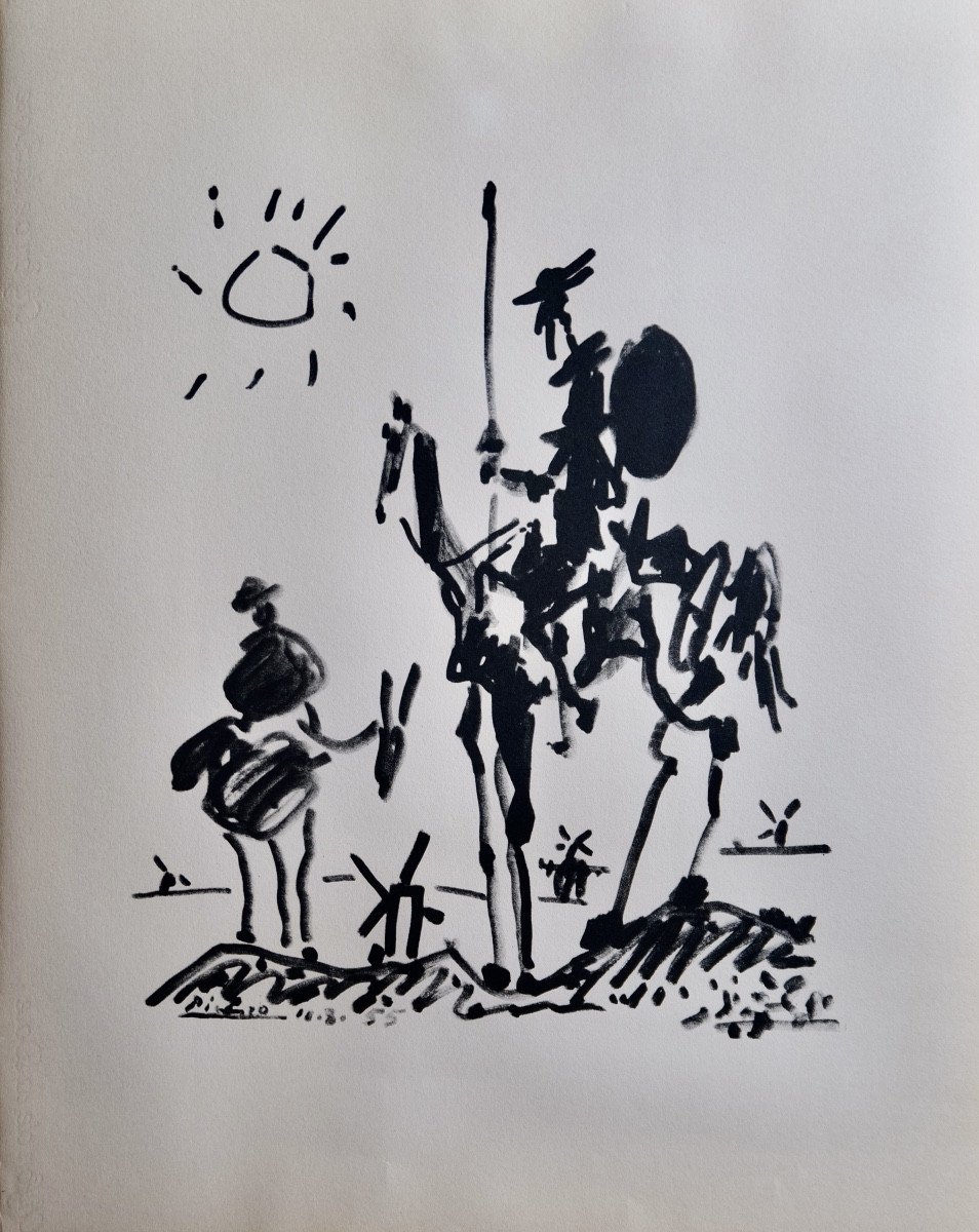 Pablo PICASSO "Don Quichotte et Sancho panza"  lithographie