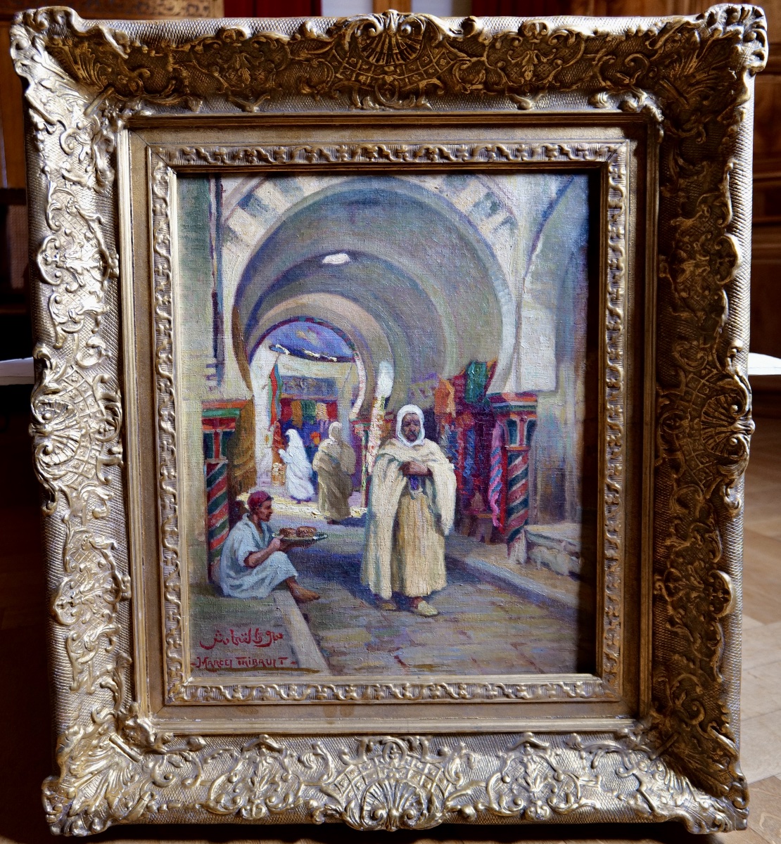 Marcel Thibault (1898 - 1944) "Souk" - orientaliste - (Tunisie ?) -photo-4