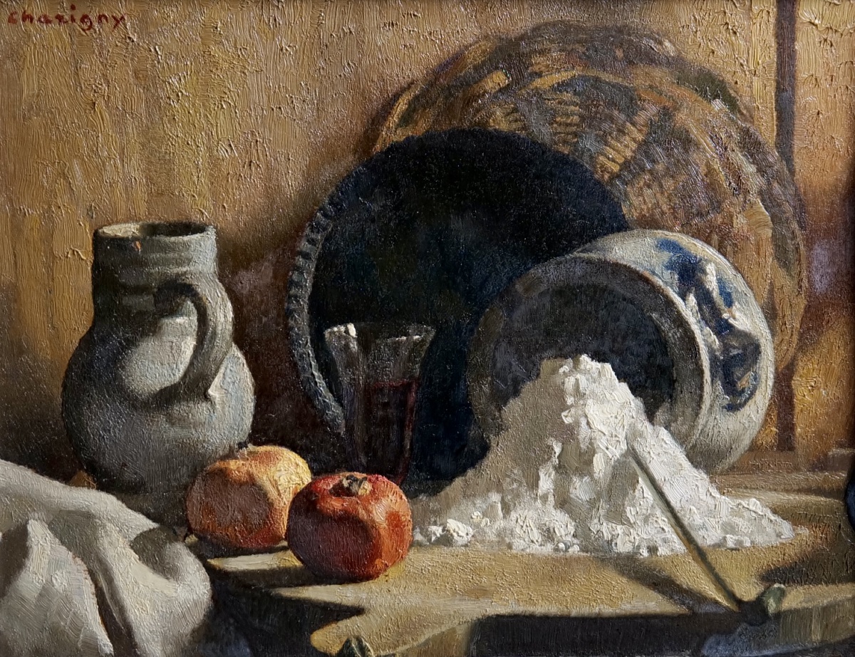André CHARIGNY  « Nature morte à la farine et aux grenades » Franche comté - Besançon -photo-2