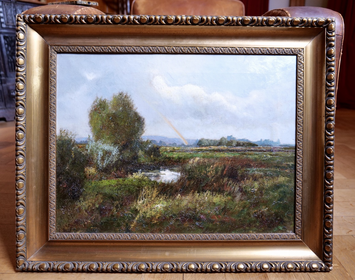 Emile Stahl (1847–1938) “landscape With A Rainbow” — Alsace — Schiltigheim — Strasbourg-photo-2