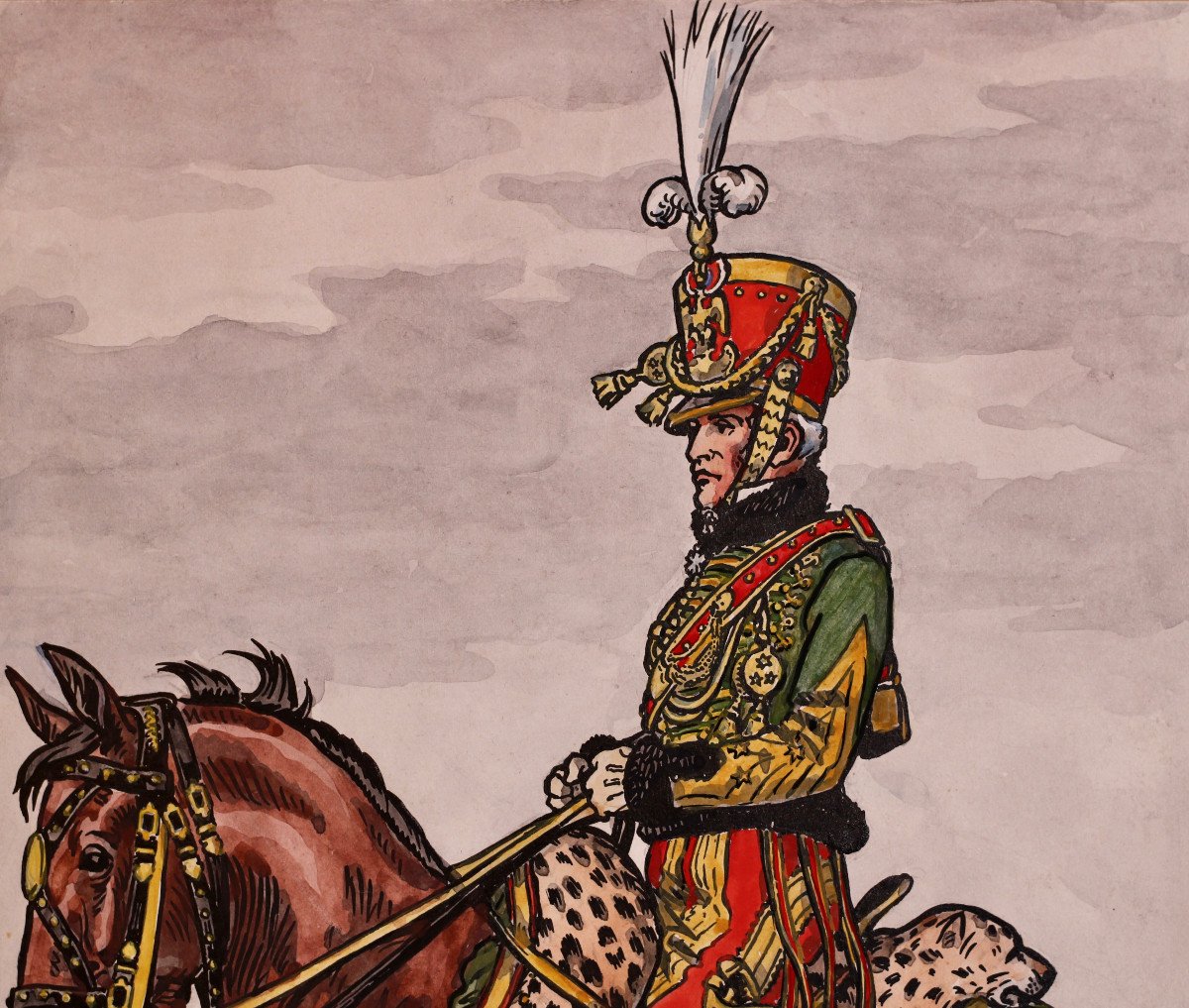 Aquarelle de Victor Huen - 1er Empire - Général de Division Charles Joseph de Pully-photo-2