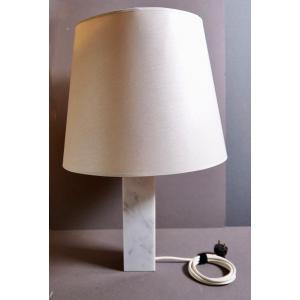 Belle Grand Lampe Modèle 180 De Florence Knoll (1917 - 2019) - Pied En Marbre De Carrare 