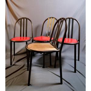 Ensemble De 4 Chaises Anciennes  De Robert Mallet-stevens - Design