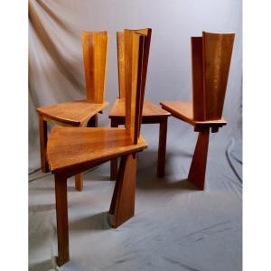Set Of 4 Chapo Style Chairs - Brutalist - Modernist - Design