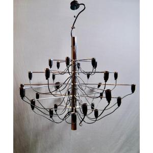 30 Arm Chandelier Model 2097 Vintage In Chrome By Gino Sarfatti - 1980s - Design