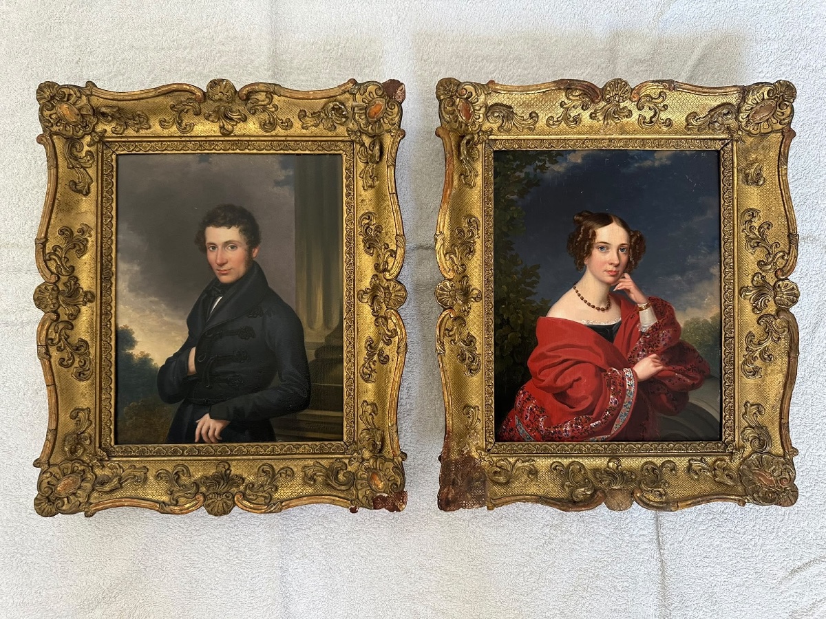 Pair Of Portraits By Leopold Fertbauer (1802–1875)