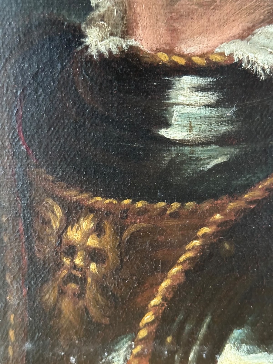 Portrait d’un homme inconnu portant une boucle d’oreille, attribué à Nicolò Cassana.-photo-1