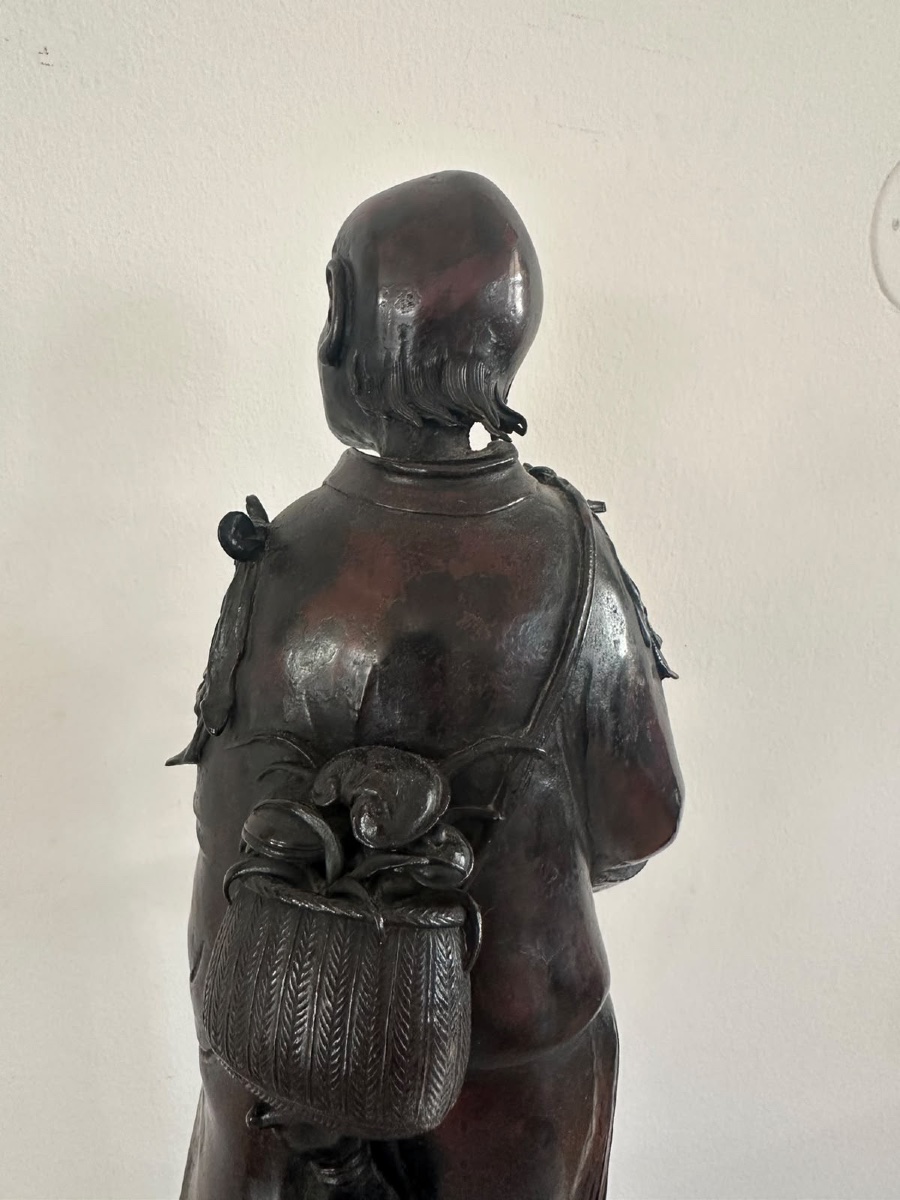 Statue en bronze de Gama Sennin par Honma Takusai, Japon, époque Meiji.-photo-4