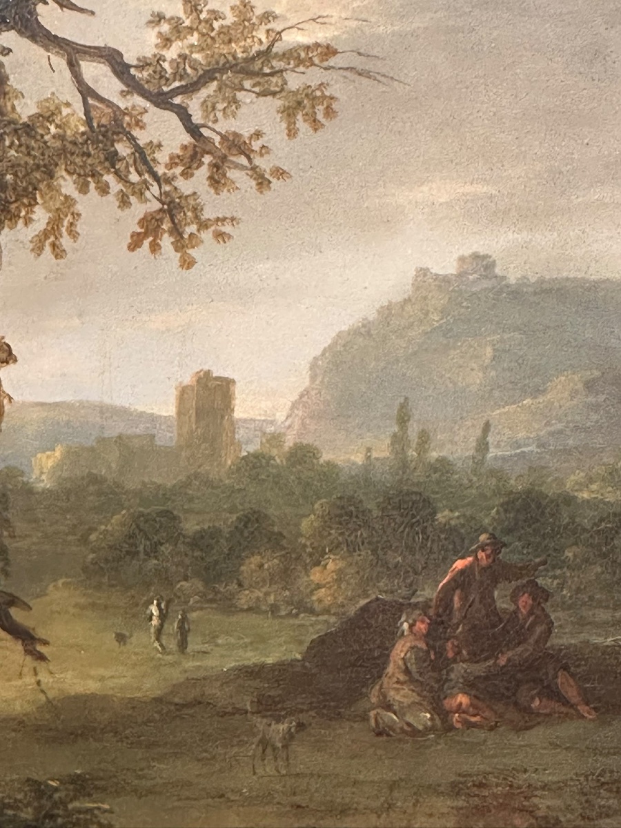 Franz De Paula Ferg (1689–1740) — Oil On Copper Depicting Animated Ruins-photo-2