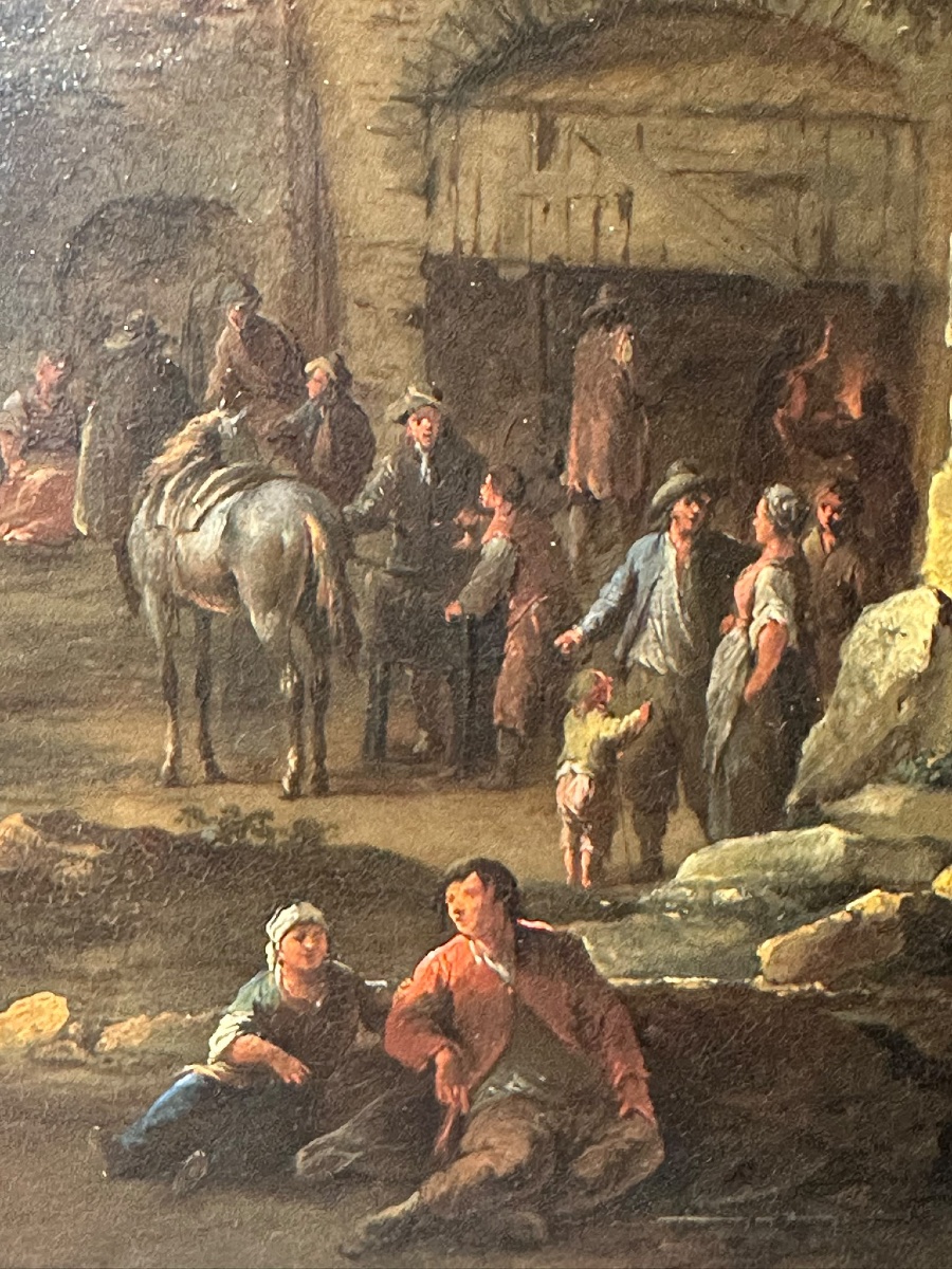Franz De Paula Ferg (1689–1740) — Oil On Copper Depicting Animated Ruins-photo-1