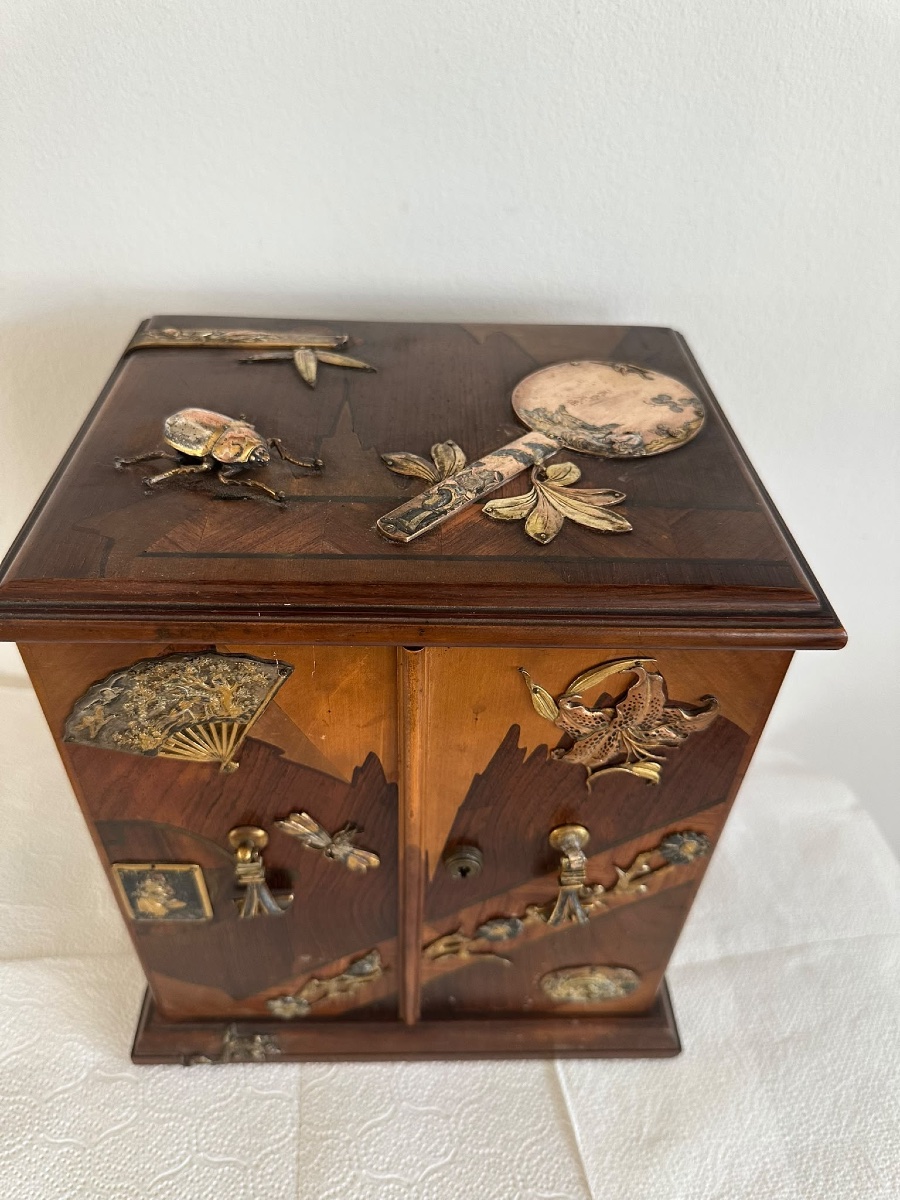 Kodansu Studio – Hakone Marquetry &amp; Matsuyama Bronzes – Meiji Period-photo-2