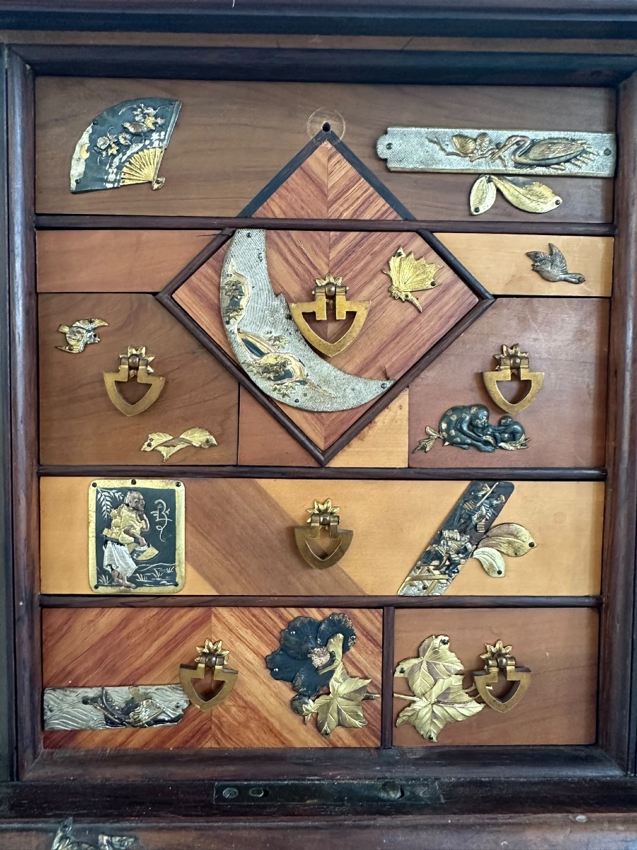 Kodansu Studio – Hakone Marquetry &amp; Matsuyama Bronzes – Meiji Period-photo-2