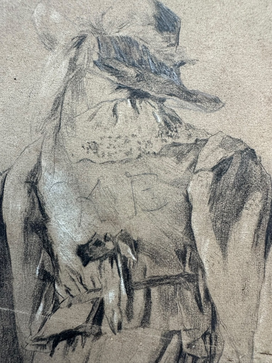 Drawing From The 17th-century Flemish School, "young Man With A Sword And A Cloak"-photo-3