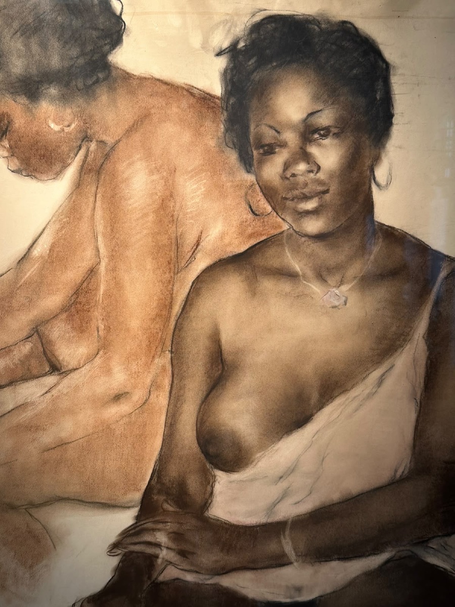 Pál Fried, « Double Portrait » — Pastel original, vers 1950-photo-4
