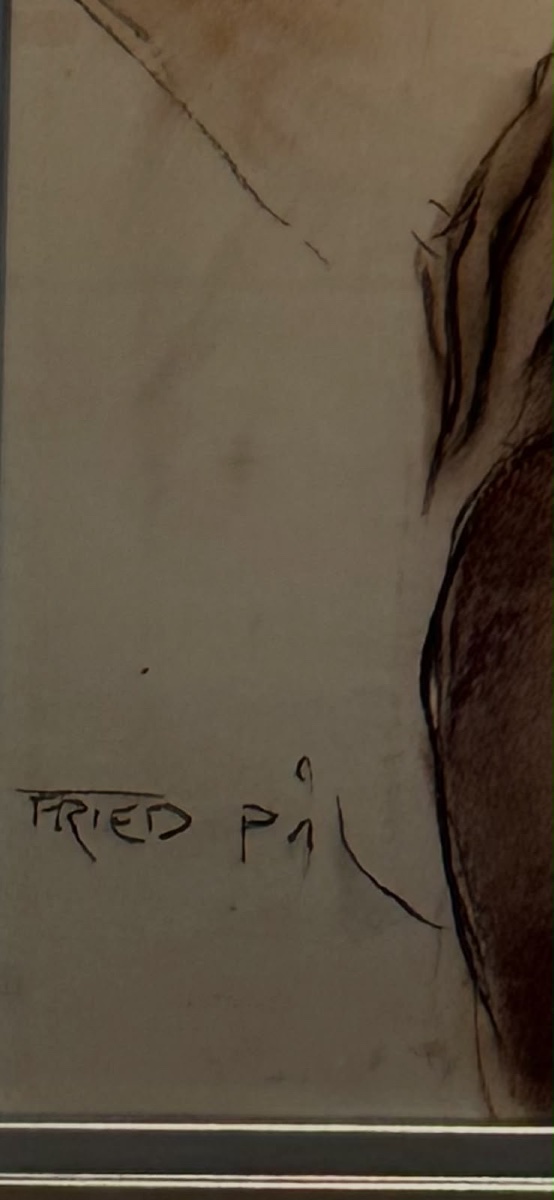 Pál Fried, « Double Portrait » — Pastel original, vers 1950-photo-1