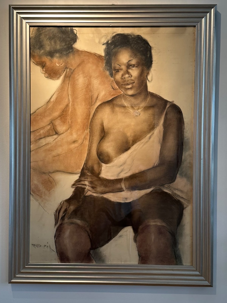 Pál Fried, « Double Portrait » — Pastel original, vers 1950