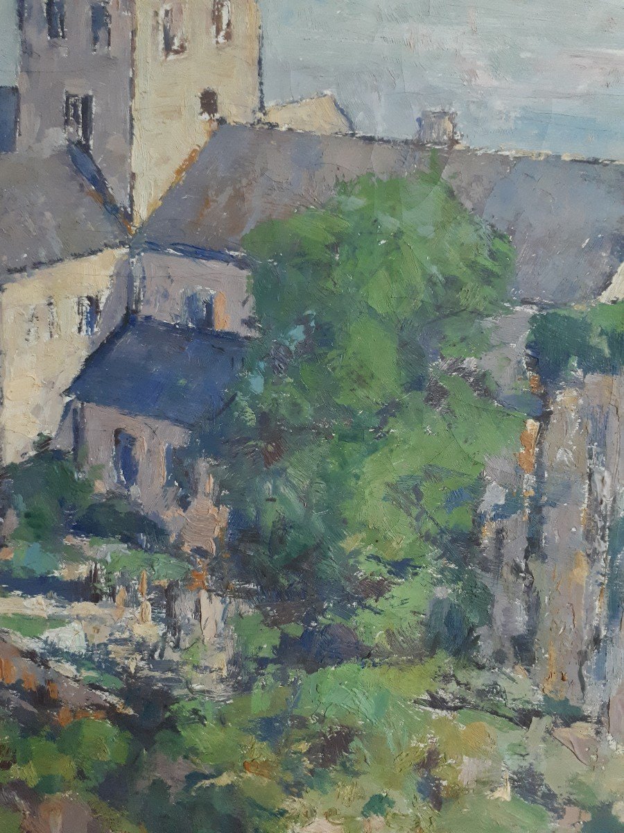 Léon Launay (1890-1956) Abbey Of Graville Le Havre Oil On Canvas-photo-2