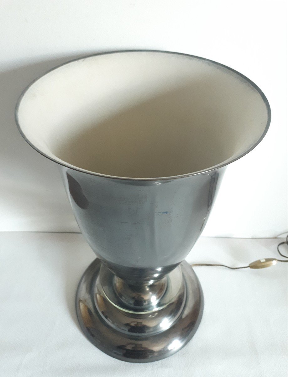 Lampe cornet en laiton et verre 1930 Art Déco-photo-4