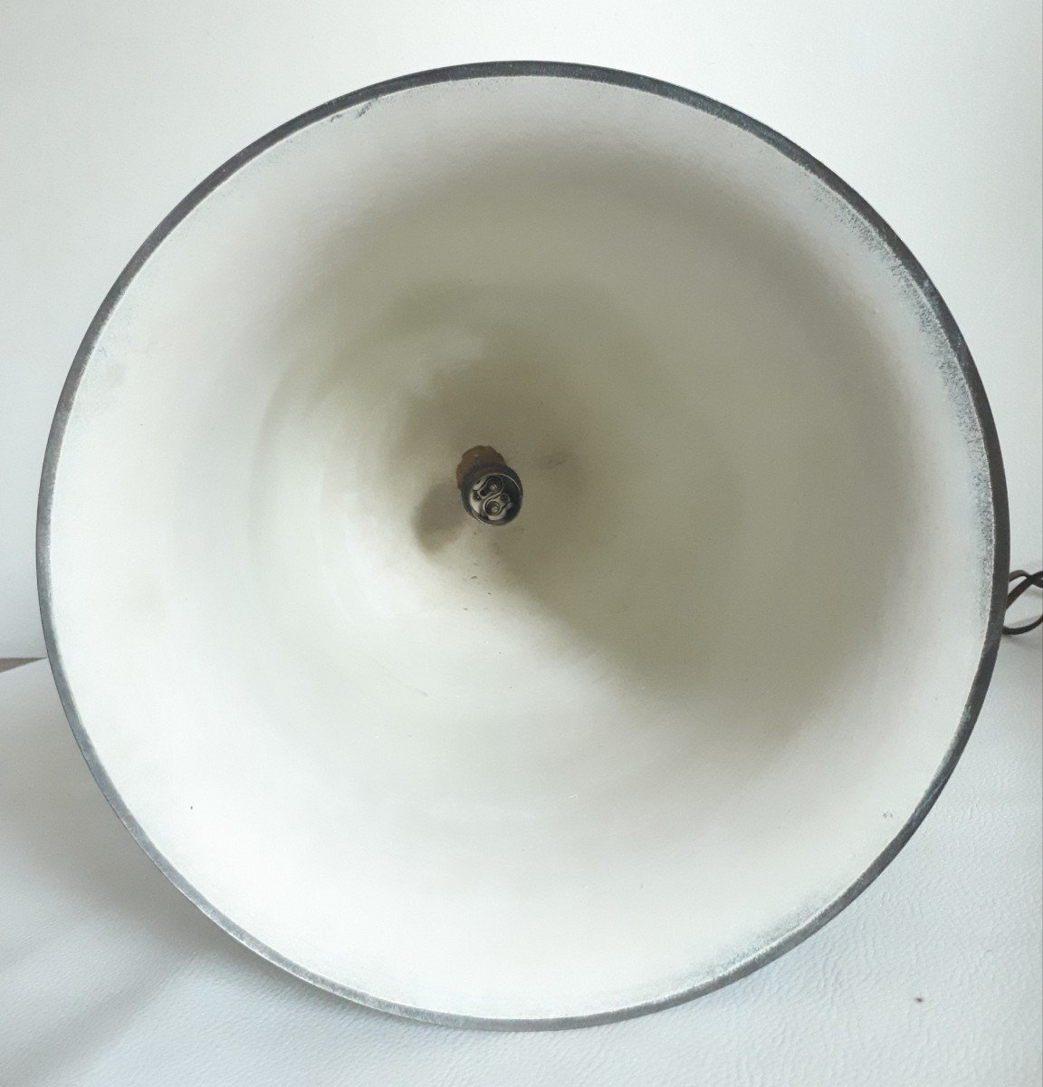 Lampe cornet en laiton et verre 1930 Art Déco-photo-3