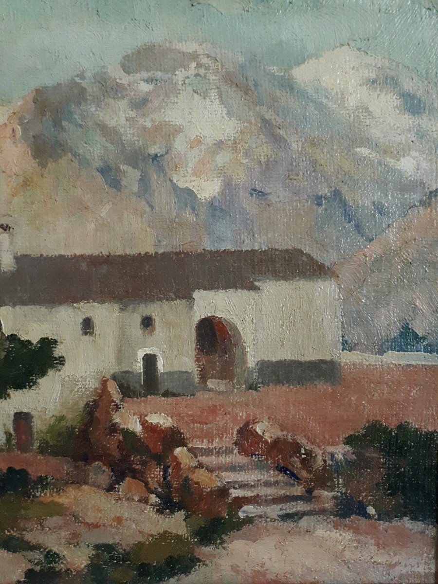 Painting Sorgeat Ariège Mountain Landscape Oil On Canvas-photo-4