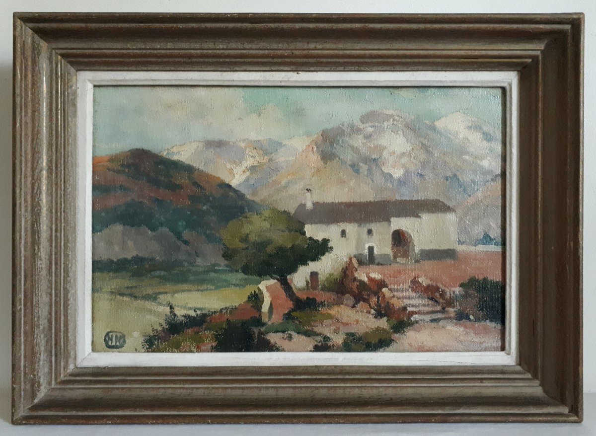 Painting Sorgeat Ariège Mountain Landscape Oil On Canvas