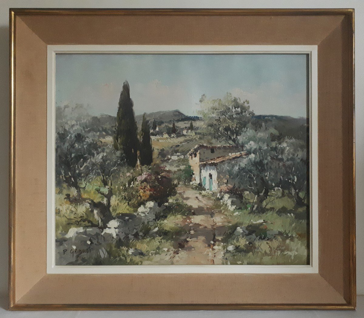 Paysage provençal huile sur toile P. GRIMALDI 