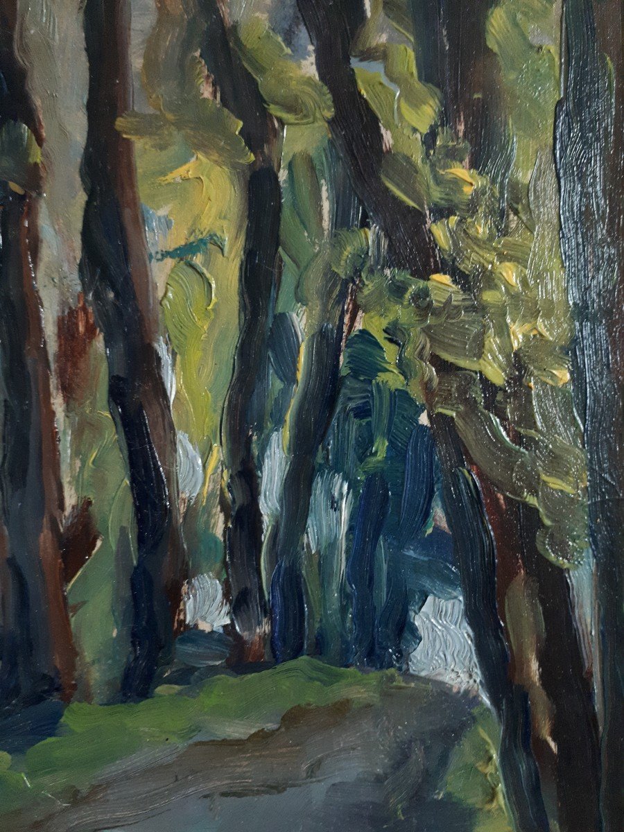 Tableau huile sur panneau paysage A. Guichard 1930-photo-4
