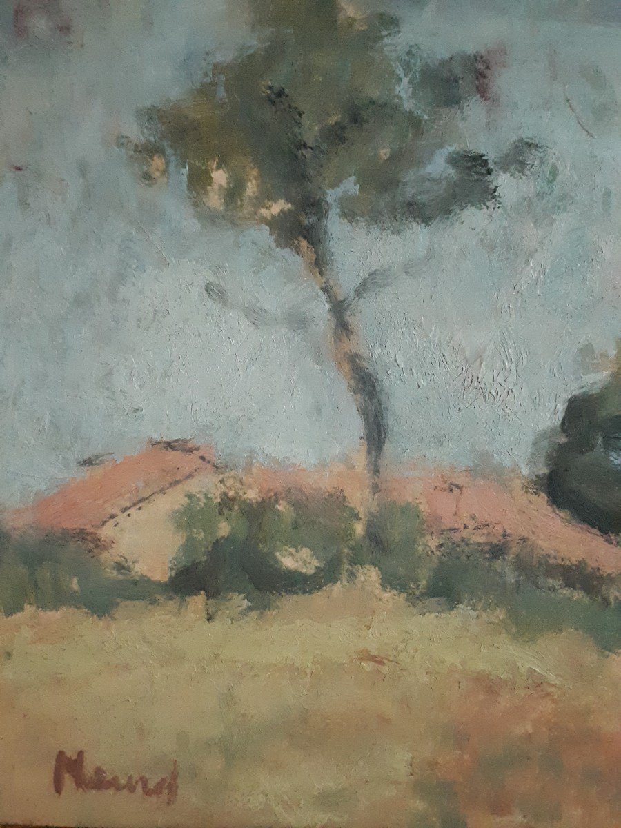 Tableau huile sur bois paysage provençal (signé) première moitié 20ème-photo-3