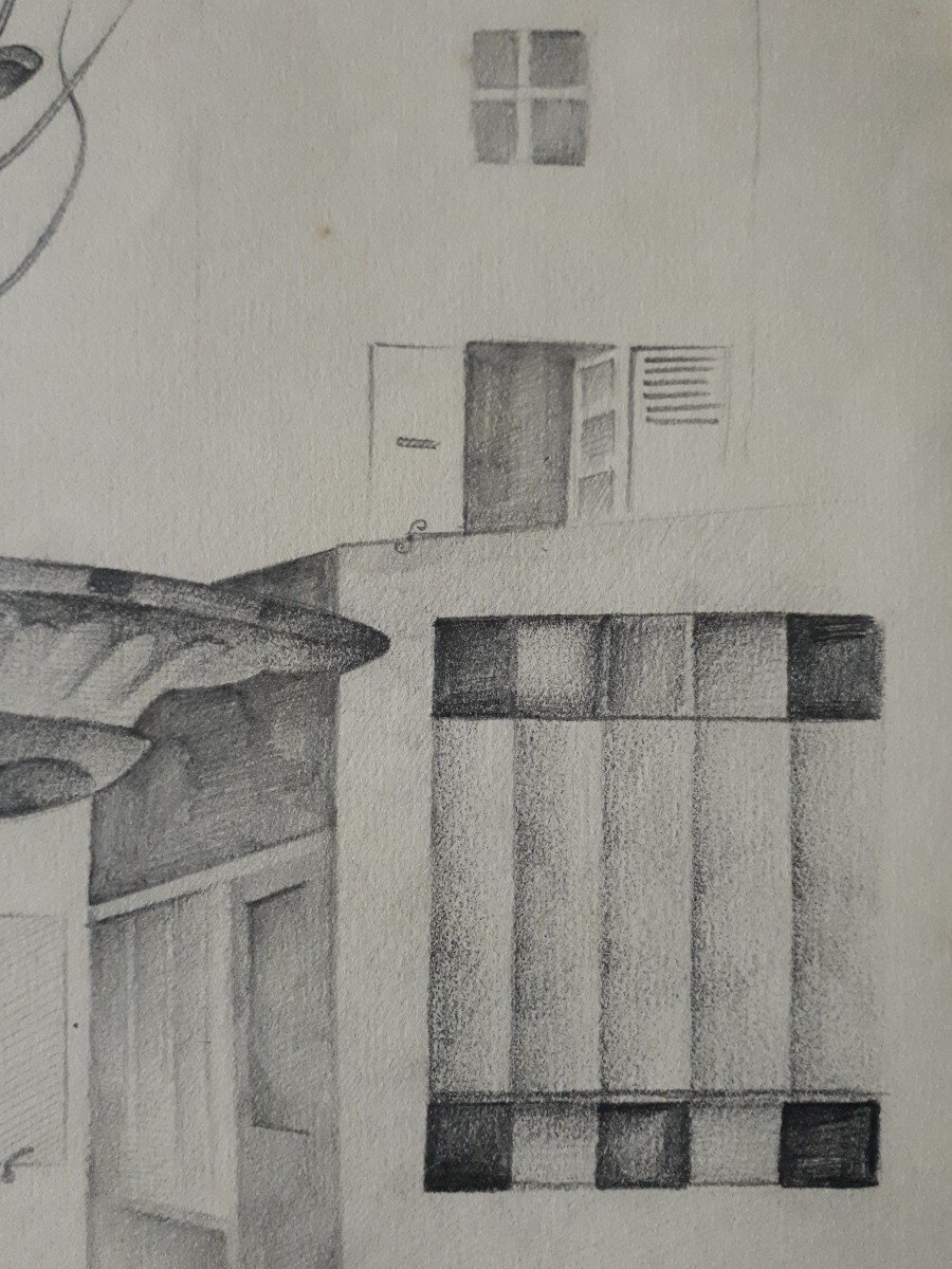 Guy MARANDET (1917-2011) dessin vue de Sauzet Drôme 1941-photo-6