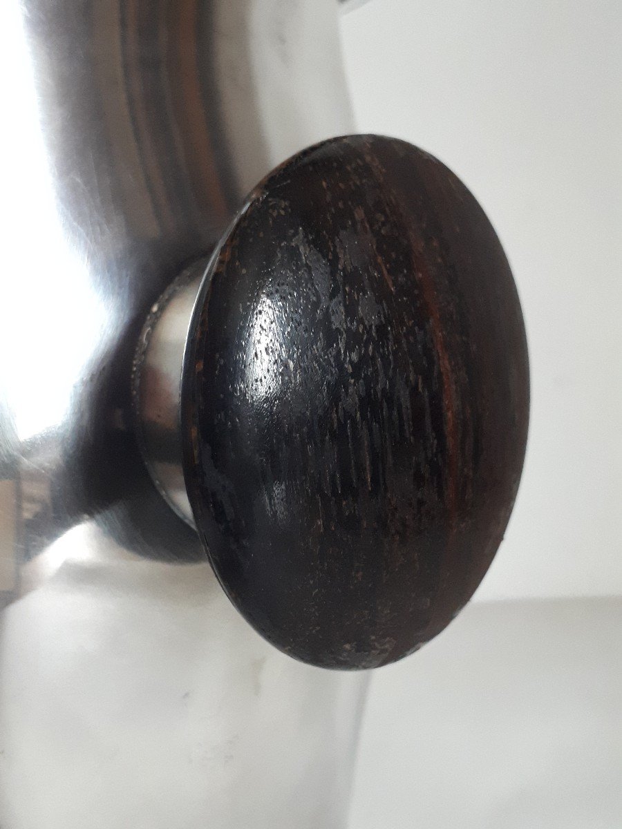 Wmf Champagne Bucket In Silver Metal And Macassar Ebony 1930 Art Deco-photo-5